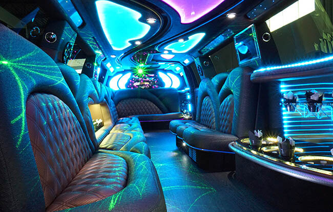 Escalade limo with laser lights