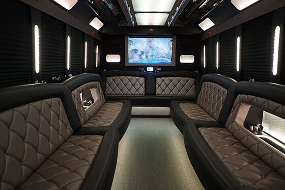 Party bus with state-of-the-art interiors